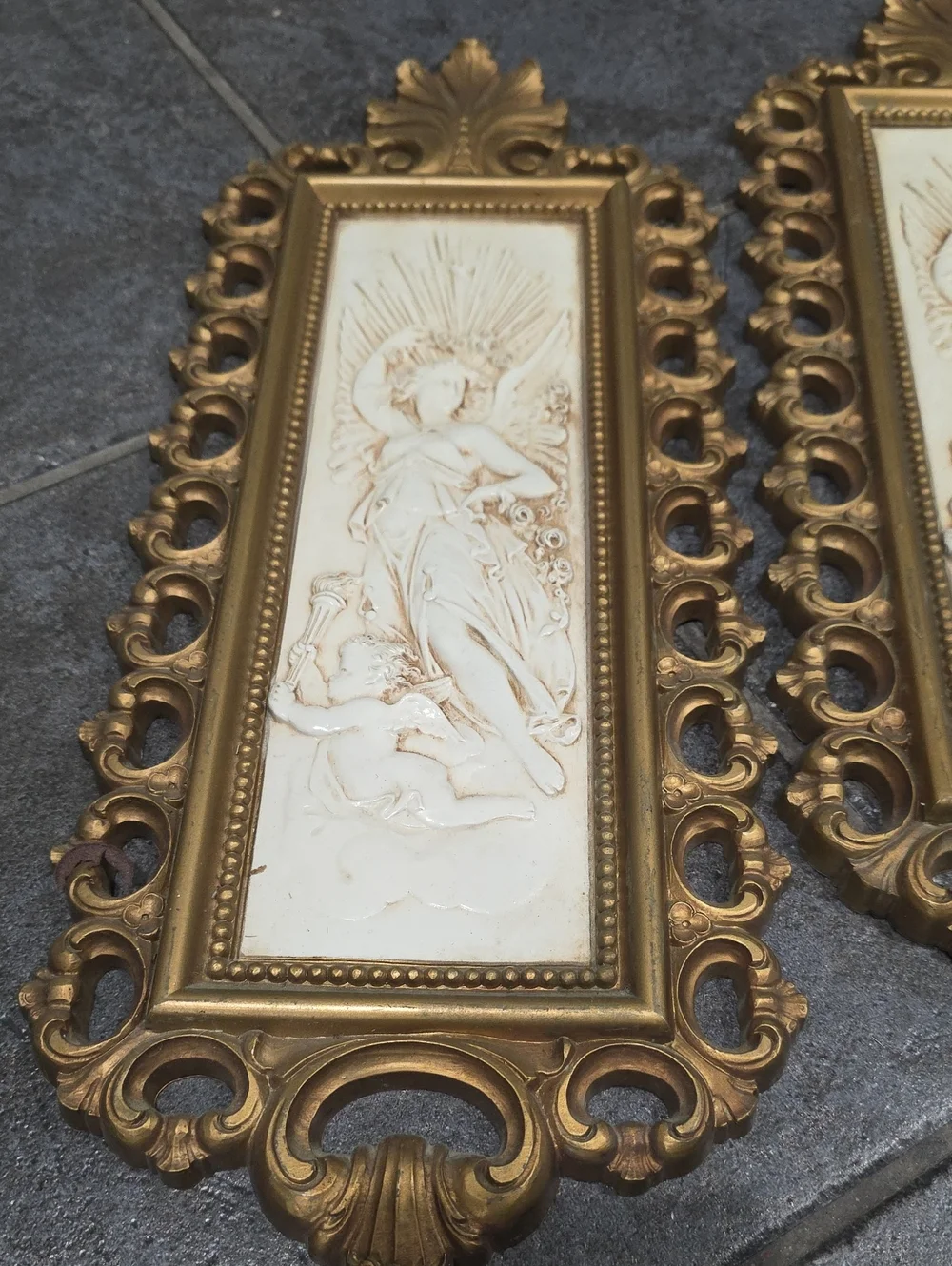 Vtg. Homco Ornate Hollywood Regency Wall Plaques